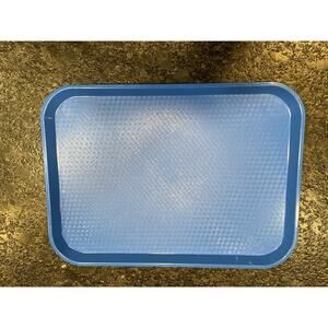 2 Vtg Cambro Blue Cafeteria Lunchroom Trays 16”x 12” 1216FF Fast Food Service
